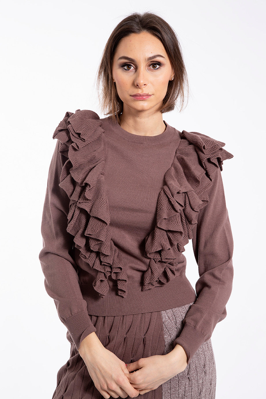 CONCEPT OVERLAY RUFFLY SWEATER