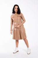CONCEPT POCKET DETAIL LEATHER TOP