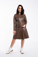 CONCEPT LEATHER PLEATED SKIRT