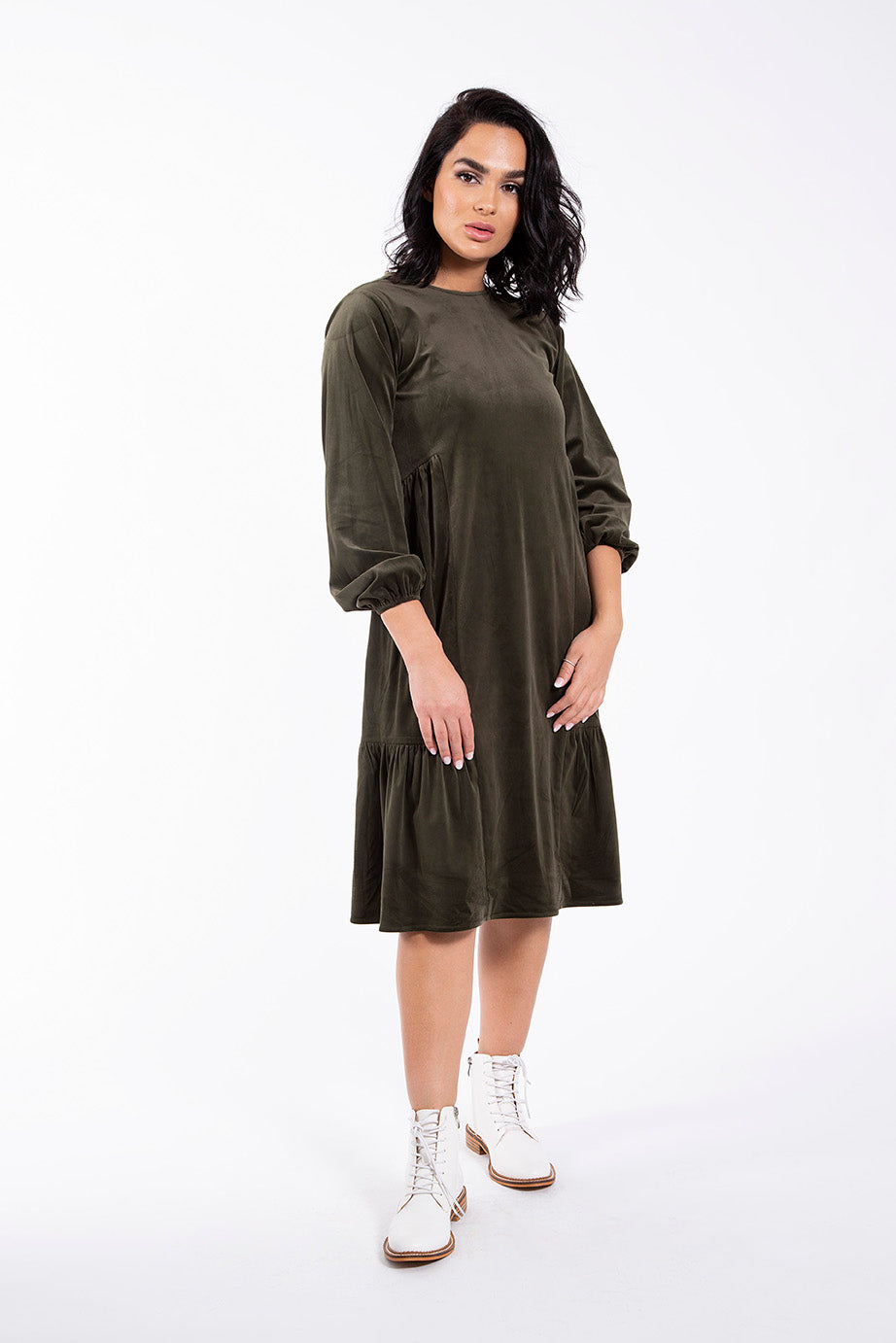 CONCEPT VELOUR DROPWAIST DRESS