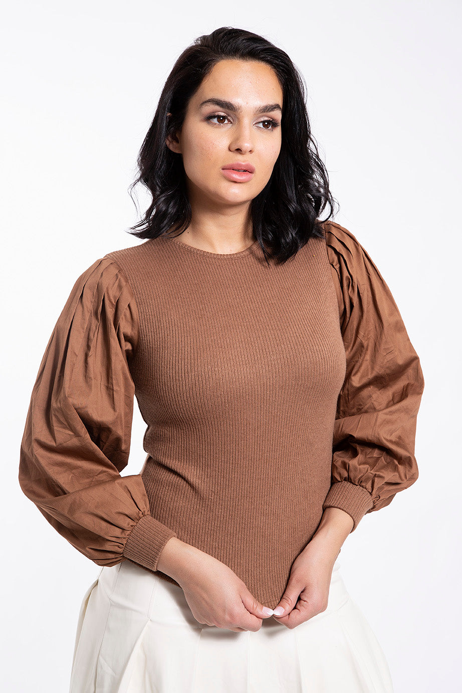 CONCEPT POOF SLEEVE SWEATER
