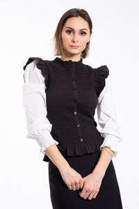 CONCEPT SMOCKED VESTED TOP