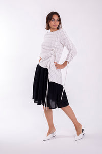 CONCEPT PULLEY DETAIL CHECKED BLOUSE