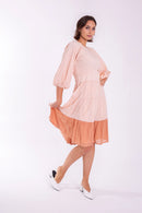 CONCEPT COLORBLOCK TIERED DRESS