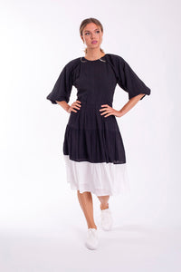 CONCEPT COLORBLOCK TIERED DRESS