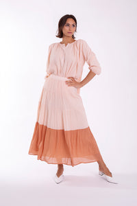 CONCEPT COLORBLOCK FLARE SKIRT