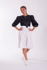 CONCEPT VINTAGE BIB DETAIL BLOUSE