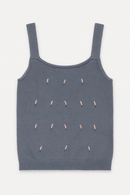 CONCEPT EBROIDERED FLORAL KNIT TOP