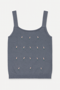 CONCEPT EBROIDERED FLORAL KNIT TOP