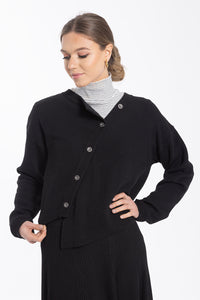 CONCEPT DIAGONAL PLACKET SWEATER