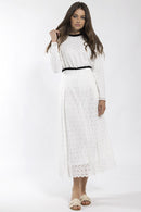 CONCEPT CONTRAST TRIM LACE MIDI SKIRT