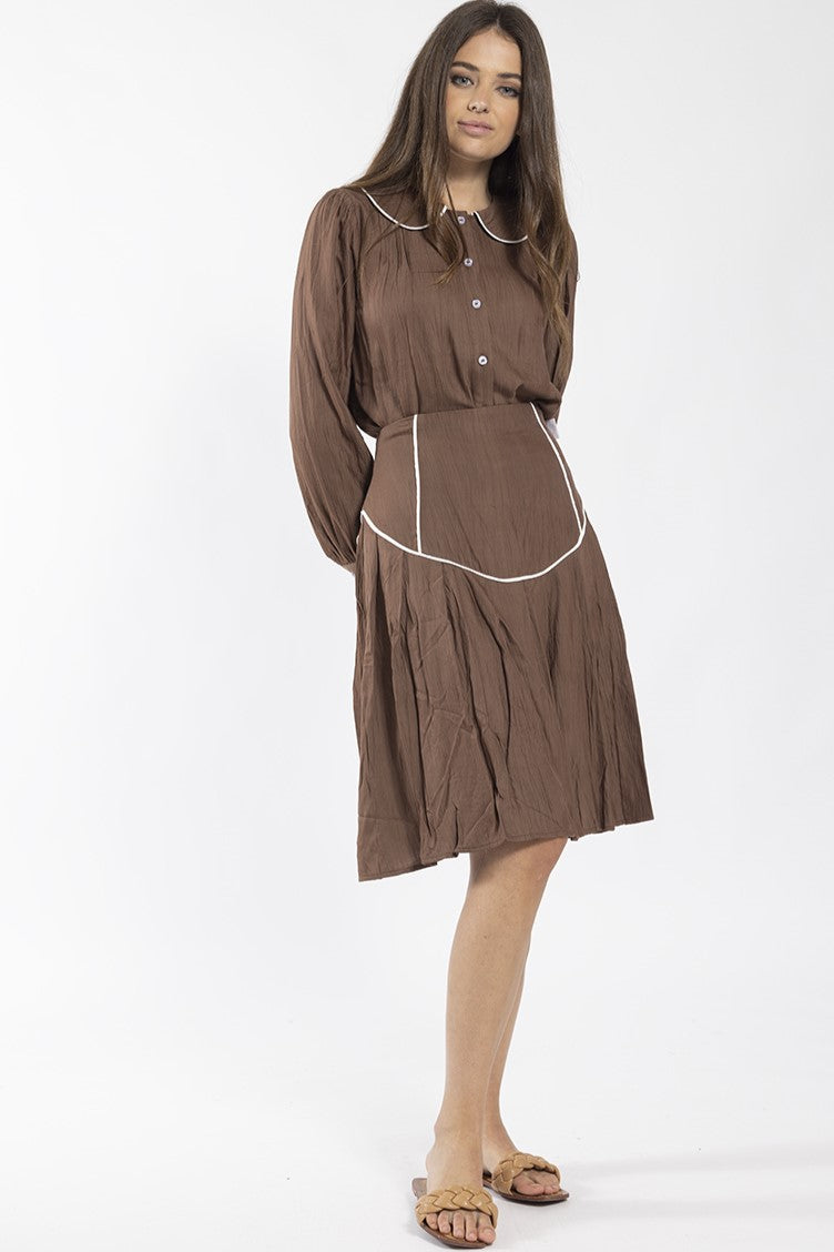 CONCEPT CONTRAST PIPING SKIRT