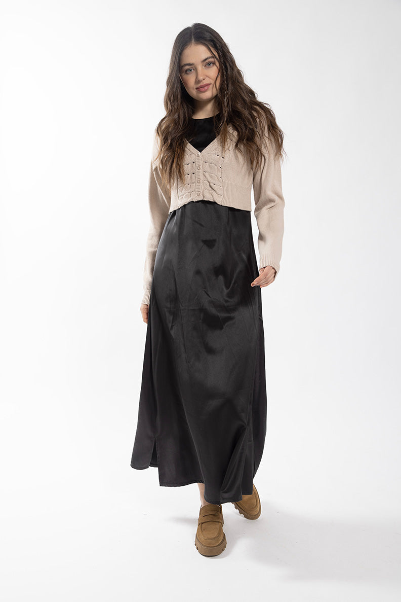 CONCEPT POINTELLE CROP CARDI