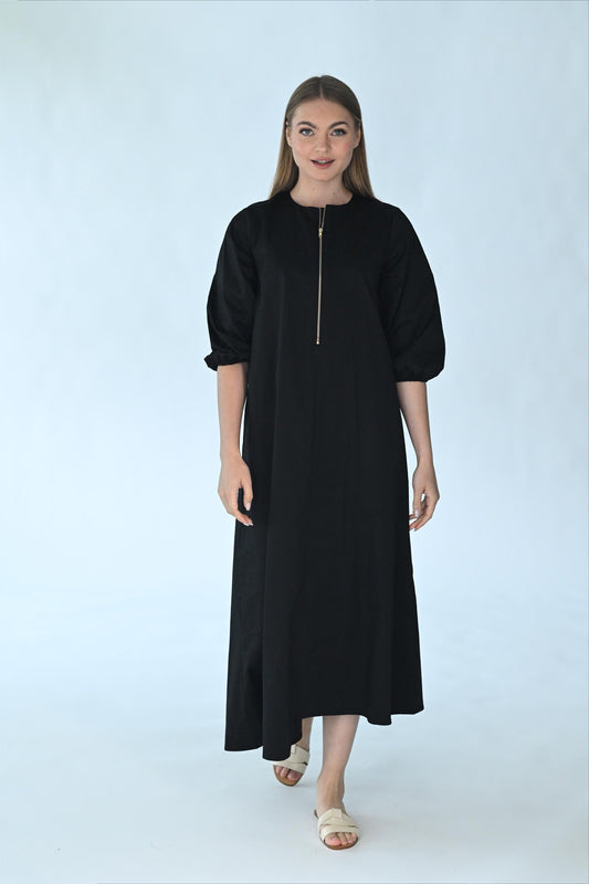 CONCEPT ASYMMETRICAL FRONT ZIP DRESS