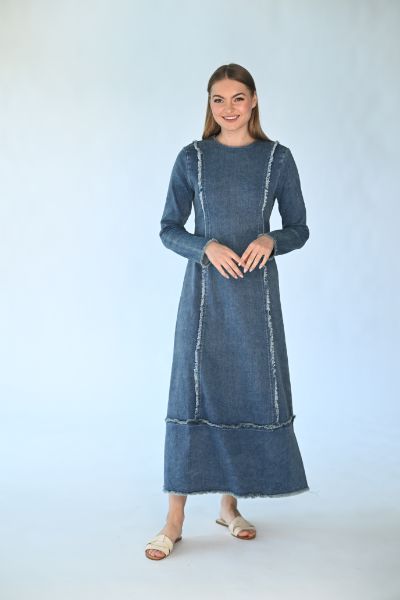 CONCEPT DENIM FRAYED DRESS