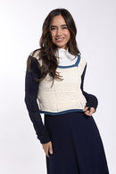 CONCEPT Crochet Colorblock Sweater