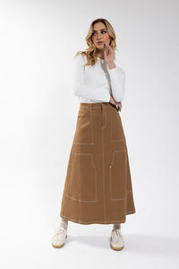 CONCEPT Contrast Stitch Pocket Skirt