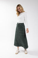 CONCEPT Contrast Stitch Pocket Skirt