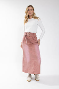 CONCEPT Double Belt Stretch Denim Skirt