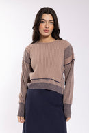 Concept Ribbed Patchwork Sweater