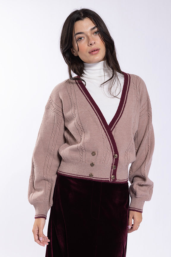 Concept Double Breasted Varsity Cardi