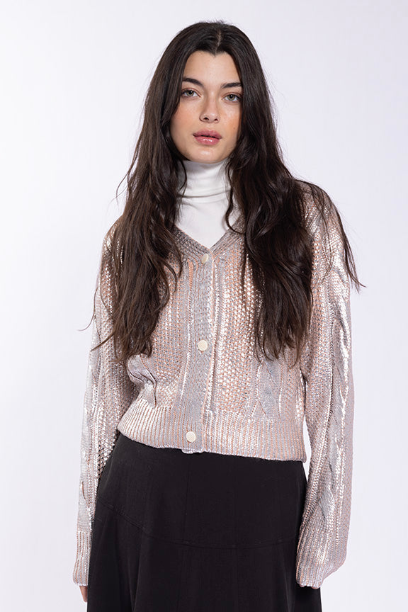 Concept Metallic Foil Cable Cardi