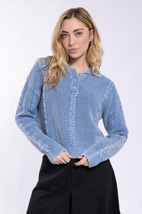 Concept Denim Look Polo Sweater