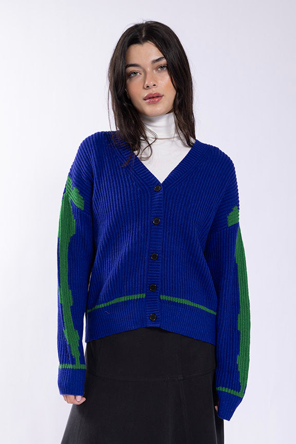 Concept Contrast Sleeve Detail Cardi