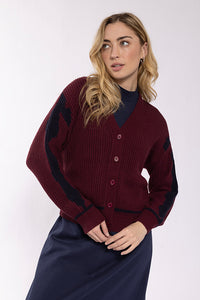 Concept Contrast Sleeve Detail Cardi