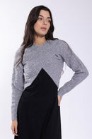 Concept Cable Crossover Cropped Sweater