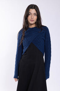 Concept Cable Crossover Cropped Sweater