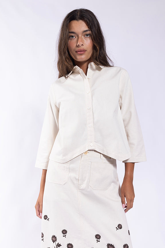 CONCEPT ZIG ZAG HEM SHIRT