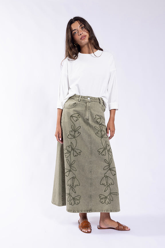 CONCEPT EMBROIDERED DOODLE SKIRT