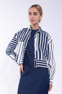CONCEPT ABSTRACT SRTIPE BUTTONDOWN SHIRT