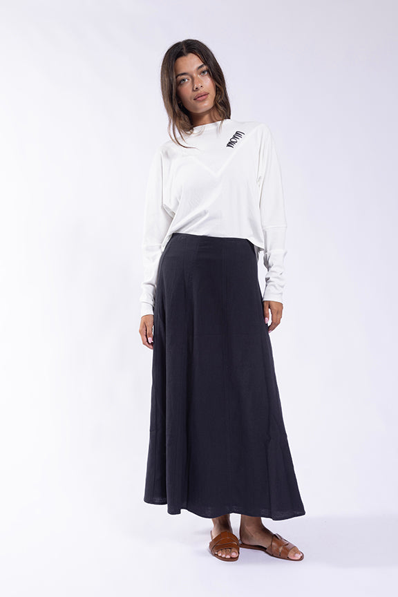CONCEPT PANELED LINEN SKIRT