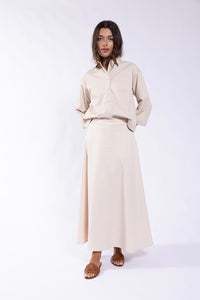 CONCEPT PANELED LINEN SKIRT