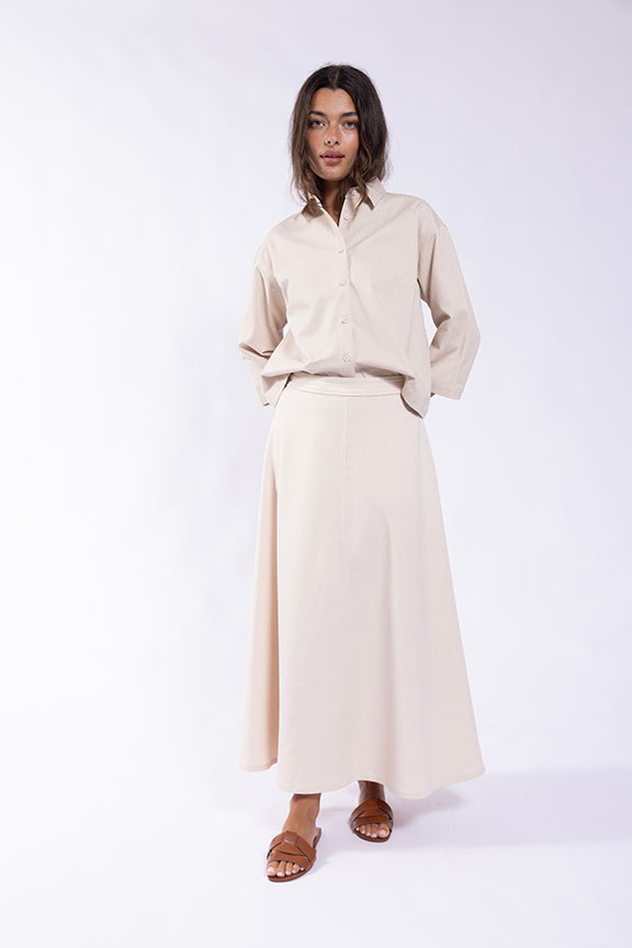 CONCEPT PANELED LINEN SKIRT