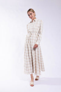 CONCEPT CHECKERED SHIRTDRESS