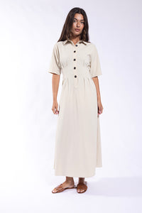 CONCEPT PLACKET STITCH PLEAT DRESS