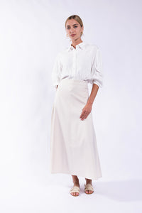 CONCEPT 4-GORE A-LINE MIDI SKIRT