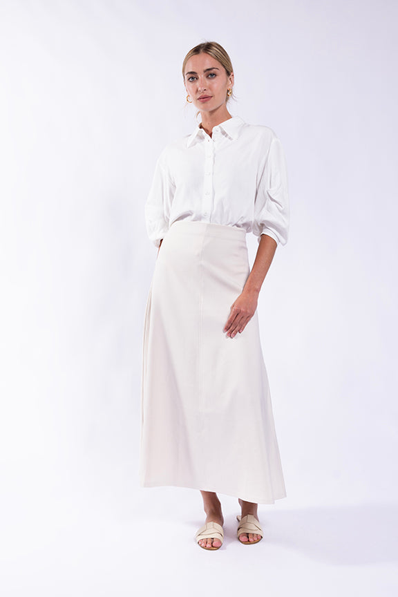 CONCEPT 4-GORE A-LINE MIDI SKIRT