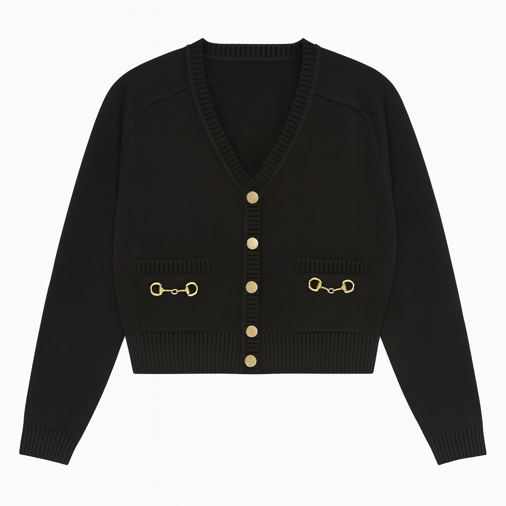 CONCEPT HORSEBIT DETAIL SOLID CARDIGAN