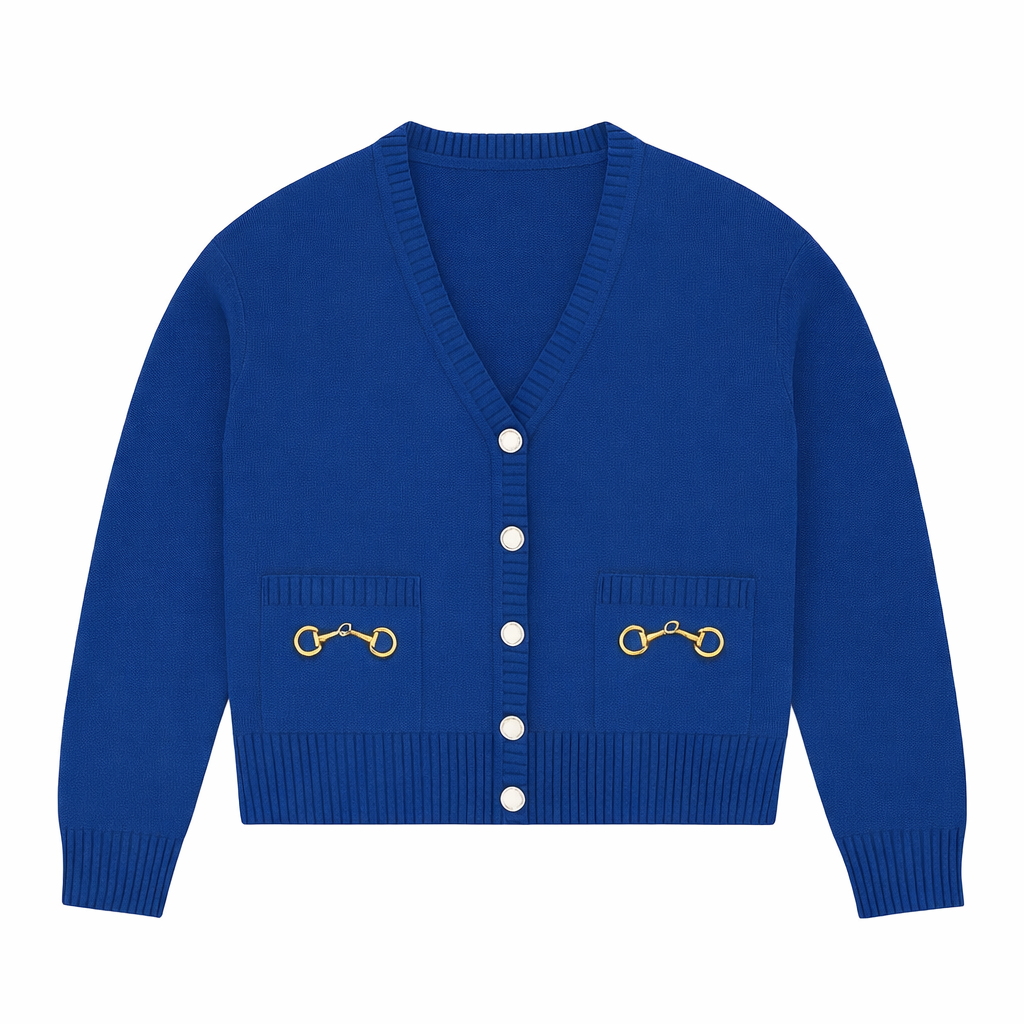 CONCEPT HORSEBIT DETAIL SOLID CARDIGAN