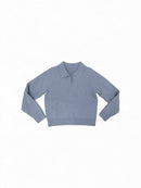 CONCEPT RIBBED POPOVER SWEATER WITH DIAGONAL LINES