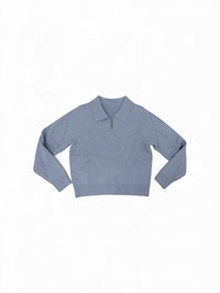 CONCEPT RIBBED POPOVER SWEATER WITH DIAGONAL LINES