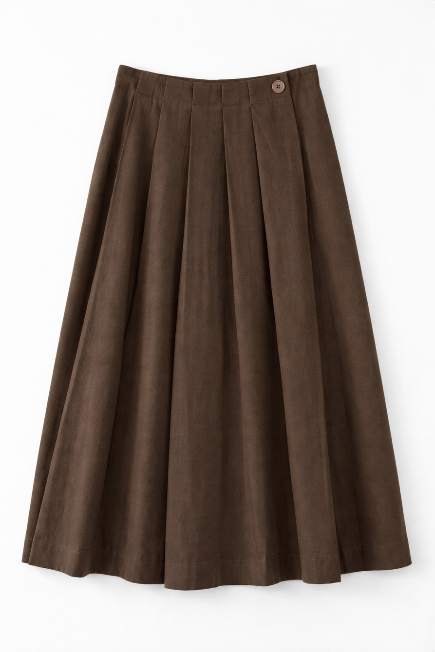 CONCEPT PLEATED FAUX WRAP SKIRT