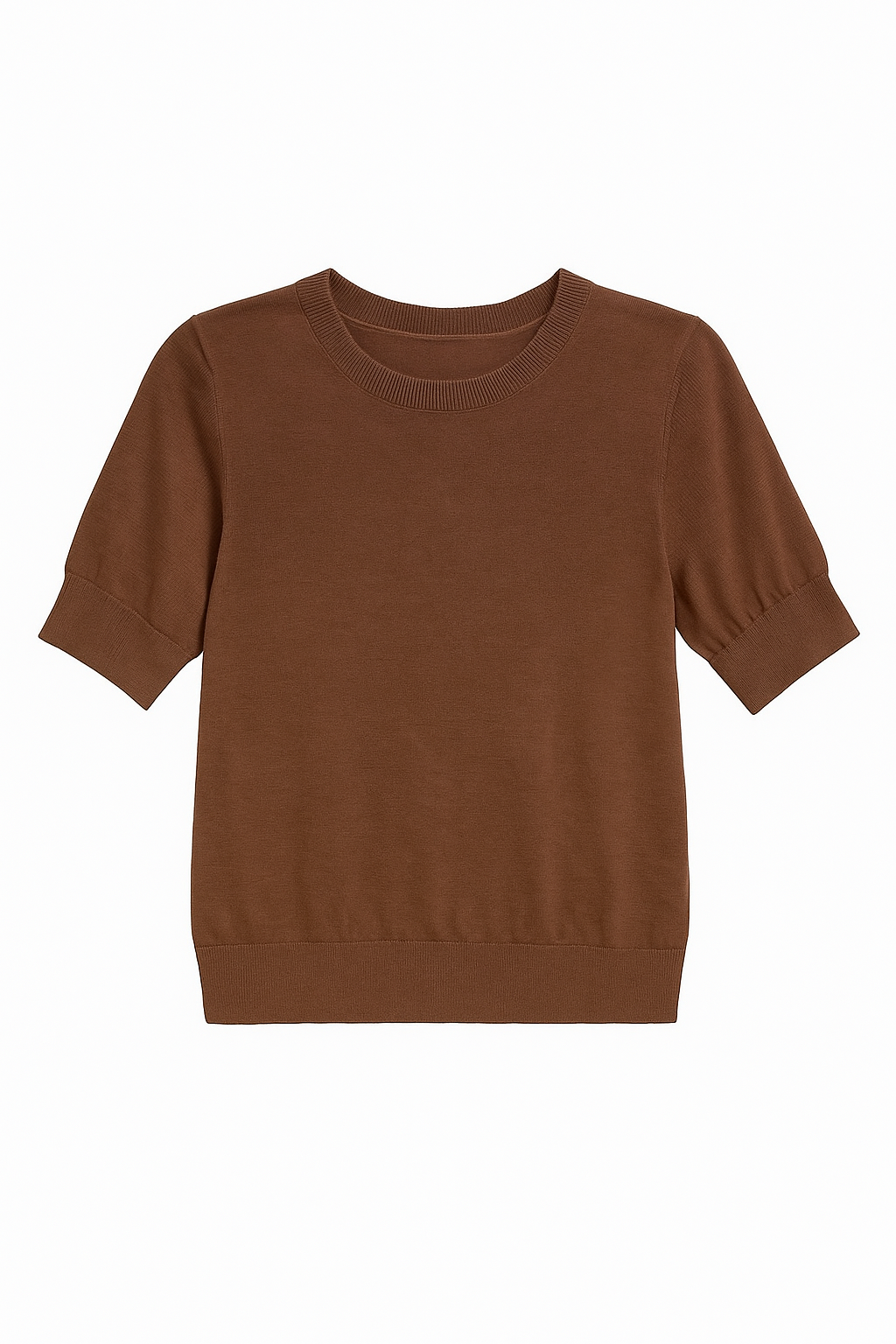 CONCEPT Basic Smooth Jersey Knit Shortsleeve Sweater