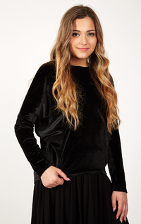 CONCEPT VELVET DOLMAN SLEEVE TOP