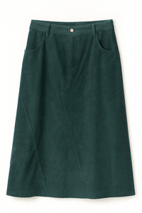 Latitude Asymmetric Bottom Corduroy Skirt