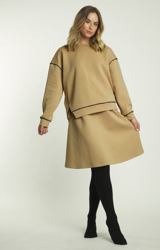 BA6 CREW NECK TOP WITH PIPING